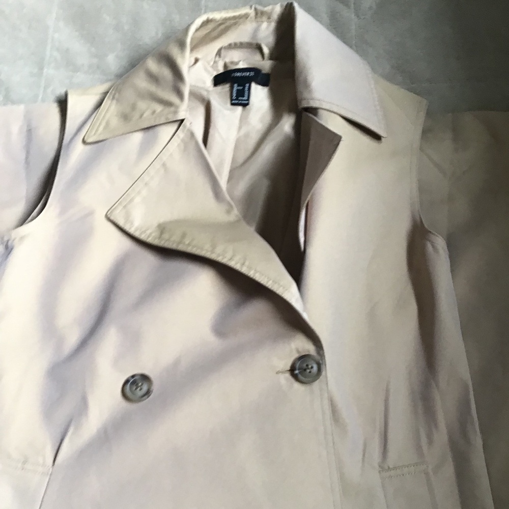 FOREVER21 SLEEVELESS OVERSIZED LONG TRENCH COAT